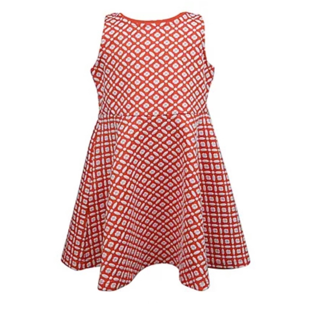 Janie and Jack Orange Geo Jacquard Dress Size 4 Patterned Sundress